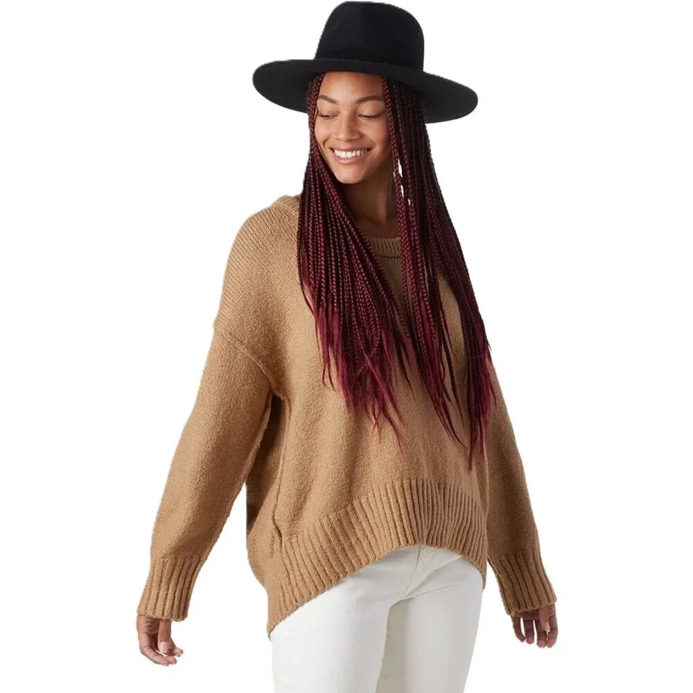 Wonen's Oversized Tunic Cotton Blend Sweater Free People Brookside